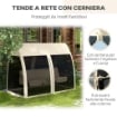 DONDOLO DA GIARDINO 2 IN 1 CONVERTIBILE IN LETTO CON CUSCINI E ZANZARIERA 240X140X197 CM CAFFÈ