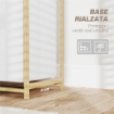 CESTO PORTABIANCHERIA CON 2 BORSE ESTRAIBILI MANIGLIE E RIPIANO IN BAMBÙ 70X36X70 CM BIANCO