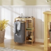 CESTO PORTABIANCHERIA CON BORSA ESTRAIBILE E RIPIANI A DOGHE IN BAMBÙ 50X32X70 CM GRIGIO