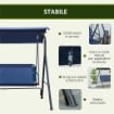 DONDOLO DA GIARDINO 3 POSTI CON TETTUCCIO REGOLABILE TESSUTO OXFORD E ACCIAIO 172X110X153 CM BLU SCURO