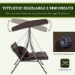 DONDOLO DA GIARDINO 3 POSTI CON CUSCINI SEDUTA CHAISE LONGUE E TETTUCCIO 198X118X168 CM MARRONE