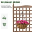 FIORIERA DA ESTERNO IN LEGNO CON GRIGLIATO PER PIANTE RAMPICANTI 64X28X120 CM MARRONE