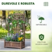 FIORIERA DA ESTERNO IN LEGNO CON GRIGLIATO PER PIANTE RAMPICANTI 64X28X120 CM MARRONE