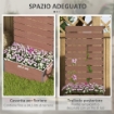 FIORIERA DA ESTERNO CON SPALLIERA A DOGHE PER PIANTE RAMPICANTI 72X38X150 CM MARRONE CHIARO