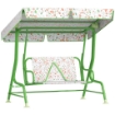DONDOLO PER BAMBINI DA ESTERNO A 2 POSTI CON TETTUCCIO REGOLABILE E CINTURE DI SICUREZZA 112X75X120 CM VERDE