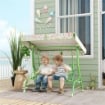 DONDOLO PER BAMBINI DA ESTERNO A 2 POSTI CON TETTUCCIO REGOLABILE E CINTURE DI SICUREZZA 112X75X120 CM VERDE
