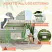 DONDOLO PER BAMBINI DA ESTERNO A 2 POSTI CON TETTUCCIO REGOLABILE E CINTURE DI SICUREZZA 112X75X120 CM VERDE