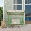 DONDOLO PER BAMBINI DA ESTERNO A 2 POSTI CON TETTUCCIO REGOLABILE E CINTURE DI SICUREZZA 112X75X120 CM VERDE