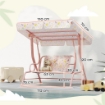 DONDOLO PER BAMBINI DA ESTERNO A 2 POSTI CON TETTUCCIO REGOLABILE E CINTURE DI SICUREZZA 112X75X120 CM ROSA