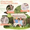 DONDOLO PER BAMBINI DA ESTERNO A 2 POSTI CON TETTUCCIO REGOLABILE E CINTURE DI SICUREZZA 112X75X120 CM ROSA
