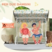 DONDOLO PER BAMBINI DA ESTERNO A 2 POSTI CON TETTUCCIO REGOLABILE E CINTURE DI SICUREZZA 112X75X120 CM BIANCO
