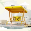DONDOLO PER BAMBINI DA ESTERNO A 2 POSTI CON TETTUCCIO REGOLABILE E CINTURE DI SICUREZZA 112X75X120 CM GIALLO
