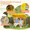 DONDOLO PER BAMBINI DA ESTERNO A 2 POSTI CON TETTUCCIO REGOLABILE E CINTURE DI SICUREZZA 112X75X120 CM GIALLO