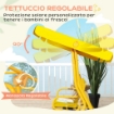 DONDOLO PER BAMBINI DA ESTERNO A 2 POSTI CON TETTUCCIO REGOLABILE E CINTURE DI SICUREZZA 112X75X120 CM GIALLO