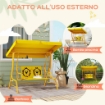 DONDOLO PER BAMBINI DA ESTERNO A 2 POSTI CON TETTUCCIO REGOLABILE E CINTURE DI SICUREZZA 112X75X120 CM GIALLO