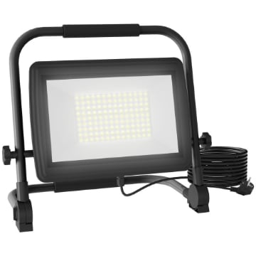 FARETTO LED DA LAVORO DA 6500K CON TESTA GIREVOLE E SUPPORTO REGOLABILE IN ALLUMINIO E METALLO 35X20X32 CM NERO