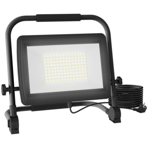 FARETTO LED DA LAVORO DA 6500K CON TESTA GIREVOLE E SUPPORTO REGOLABILE IN ALLUMINIO E METALLO 35X20X32 CM NERO