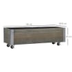 FIORIERA RETTANGOLARE IN LEGNO DI ABETE CON RUOTE E FRENO 96X30.6X30 CM GRIGIO