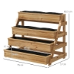 FIORIERA RIALZATA 4 LIVELLI CON FORI DI DRENAGGIO E TESSUTO NON TESSUTO IN LEGNO DI ABETE 75X57X60.5 CM
