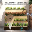 FIORIERA RIALZATA 4 LIVELLI CON FORI DI DRENAGGIO E TESSUTO NON TESSUTO IN LEGNO DI ABETE 75X57X60.5 CM