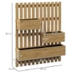 FIORIERA VERTICALE A DOGHE CON 3 VASI RIMOVIBILI IN LEGNO DI ABETE 60X16X80 CM MARRONE BRUCIATO