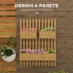 FIORIERA VERTICALE A DOGHE CON 3 VASI RIMOVIBILI IN LEGNO DI ABETE 60X16X80 CM MARRONE BRUCIATO