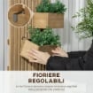 FIORIERA VERTICALE A DOGHE CON 3 VASI RIMOVIBILI IN LEGNO DI ABETE 60X16X80 CM MARRONE BRUCIATO