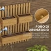 FIORIERA VERTICALE A DOGHE CON 3 VASI RIMOVIBILI IN LEGNO DI ABETE 60X16X80 CM MARRONE BRUCIATO