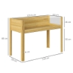 FIORIERA RIALZATA DA 118L CON 2 FORI DI DRENAGGIO E PARETI TRASPARENTI IN LEGNO DI ABETE 110X50X80 CM