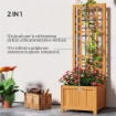 FIORIERA CON TRALICCIO PER RAMPICANTI CON FORO DI DRENAGGIO E FODERA IN LEGNO 40X40X120 CM MARRONE
