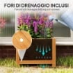 FIORIERA CON TRALICCIO PER RAMPICANTI CON FORO DI DRENAGGIO E FODERA IN LEGNO 40X40X120 CM MARRONE