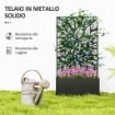FIORIERA RIALZATA CON TRALICCIO DECORATIVO PER RAMPICANTI DA TERRA E PARETE 61X23X113 CM NERO
