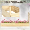 FIORIERA CON TRALICCIO PER RAMPICANTI E FONDO APERTO IN LEGNO DI ABETE 230X60X110 CM COLOR LEGNO