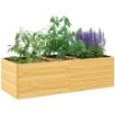FIORIERA DA ESTERNO IN LEGNO DI ABETE DIVISA IN 3 AREE CON STRATO IN TESSUTO NON TESSUTO 140X60X40 CM
