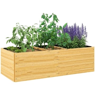FIORIERA DA ESTERNO IN LEGNO DI ABETE DIVISA IN 3 AREE CON STRATO IN TESSUTO NON TESSUTO 140X60X40 CM