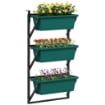 FIORIERA DA ESTERNO VERTICALE E 3 VASI PER PIANTE IN PLASTICA CON FORI DI DRENAGGIO 56X42X100 CM VERDE