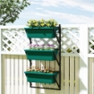 FIORIERA DA ESTERNO VERTICALE E 3 VASI PER PIANTE IN PLASTICA CON FORI DI DRENAGGIO 56X42X100 CM VERDE