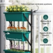 FIORIERA DA ESTERNO VERTICALE E 3 VASI PER PIANTE IN PLASTICA CON FORI DI DRENAGGIO 56X42X100 CM VERDE