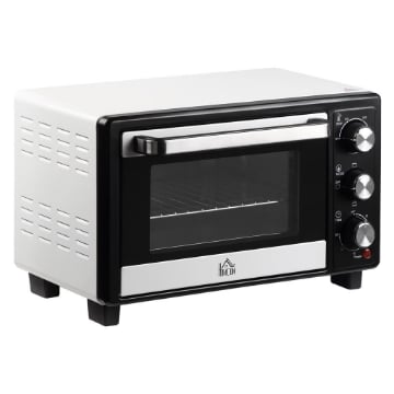 FORNETTO ELETTRICO 16L TEMPERATURA REGOLABILE E TIMER 3 METODI DI COTTURA E ACCESSORI 1400W 44X32X28 CM BIANCO