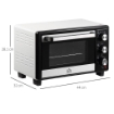 FORNETTO ELETTRICO 16L TEMPERATURA REGOLABILE E TIMER 3 METODI DI COTTURA E ACCESSORI 1400W 44X32X28 CM BIANCO