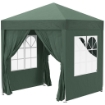 GAZEBO PIEGHEVOLE CON 4 PARETI RIMOVIBILI E BORSA DA TRASPORTO IN METALLO E POLIESTERE 2X2X2.4 CM VERDE