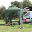 GAZEBO PIEGHEVOLE CON 4 PARETI RIMOVIBILI E BORSA DA TRASPORTO IN METALLO E POLIESTERE 2X2X2.4 CM VERDE