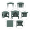 GAZEBO PIEGHEVOLE CON 4 PARETI RIMOVIBILI E BORSA DA TRASPORTO IN METALLO E POLIESTERE 2X2X2.4 CM VERDE