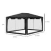 GAZEBO PIEGHEVOLE CON ZANZARIERA E 2 INGRESSI IN METALLO E PE 4X3 M GRIGIO SCURO