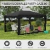 GAZEBO PIEGHEVOLE CON ZANZARIERA E 2 INGRESSI IN METALLO E PE 4X3 M GRIGIO SCURO