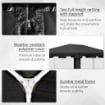 GAZEBO PIEGHEVOLE CON ZANZARIERA E 2 INGRESSI IN METALLO E PE 4X3 M GRIGIO SCURO