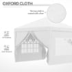 GAZEBO PIEGHEVOLE E IMPERMEABILE CON PANNELLI LATERALI IN ACCIAIO E TESSUTO OXFORD 2.95X2.95X2.58 CM BIANCO