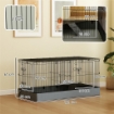 GABBIA PER ANIMALI PICCOLI 2 IN 1 COPERCHIO RIMOVIBILE E SEZIONI SEPARATE 121X61X61 CM NERO