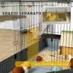 GABBIA PER ANIMALI PICCOLI 2 IN 1 COPERCHIO RIMOVIBILE E SEZIONI SEPARATE 121X61X61 CM NERO