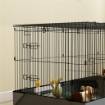GABBIA PER ANIMALI PICCOLI 2 IN 1 COPERCHIO RIMOVIBILE E SEZIONI SEPARATE 121X61X61 CM NERO